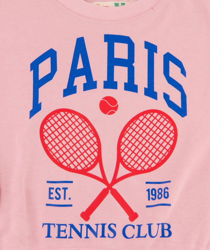 Vintage Havana Girls Paris Tennis Crew Sweatshirt Girls Casual Tops Vintage Havana   