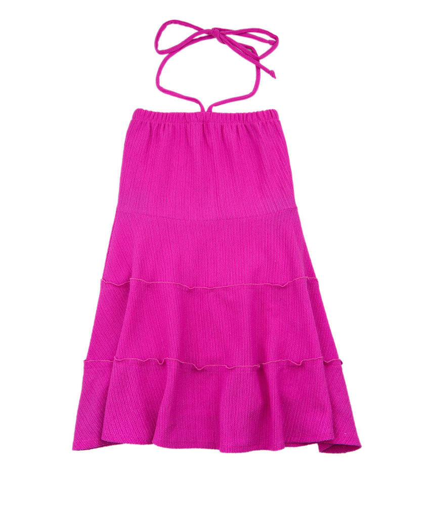 By Debra Girls Hot Pink Halter 3 Tier Dress Girls Special Dresses By Debra   