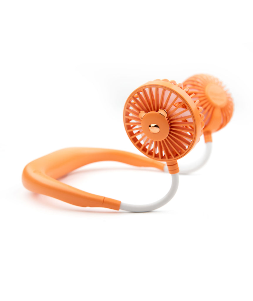 Battery Charged Neck Fan Accessories Frankie's Exclusives Orange  