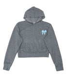 Firehouse Girls Tate Teddy Bow Pocket Hoodie Heather Grey Girls Casual Tops Firehouse Heather Grey Y/4