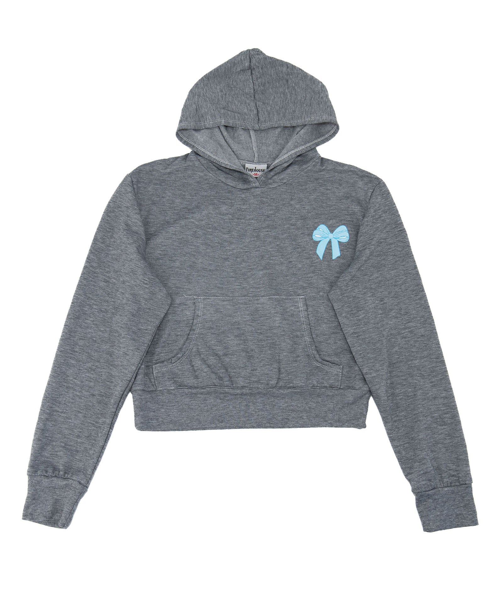 Firehouse Girls Tate Teddy Bow Pocket Hoodie Heather Grey Girls Casual Tops Firehouse Heather Grey Y/4