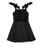 FBZ Girls Paola Sateen Tie Dress Girls Special Dresses FBZ Flowers By Zoe Black Y/S (7/8)