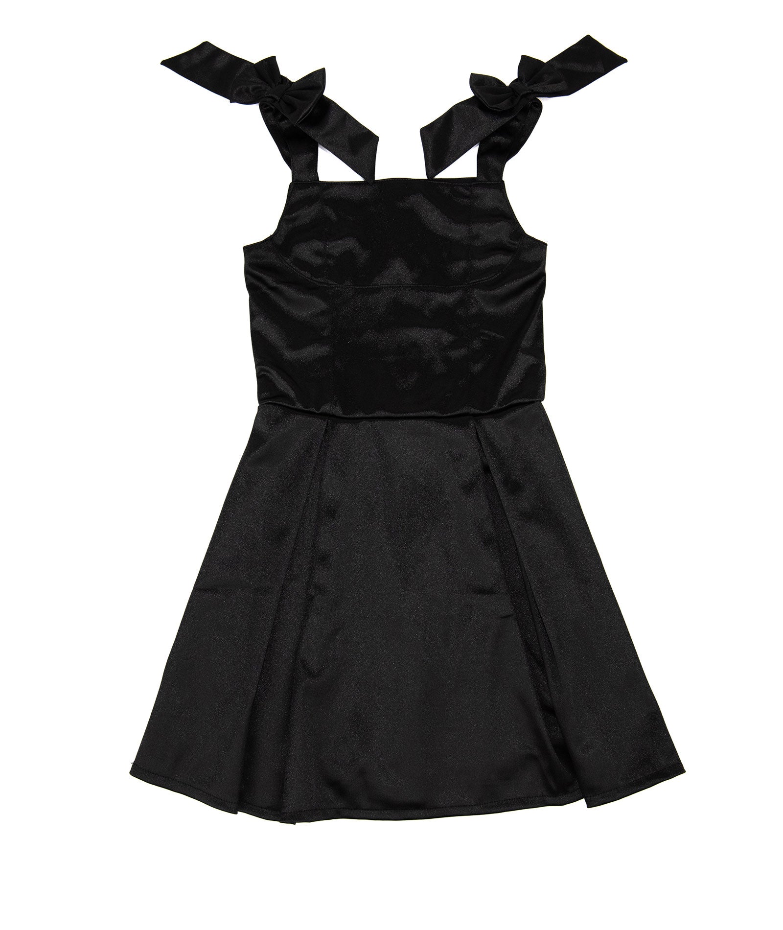 FBZ Girls Paola Sateen Tie Dress Girls Special Dresses FBZ Flowers By Zoe Black Y/S (7/8)
