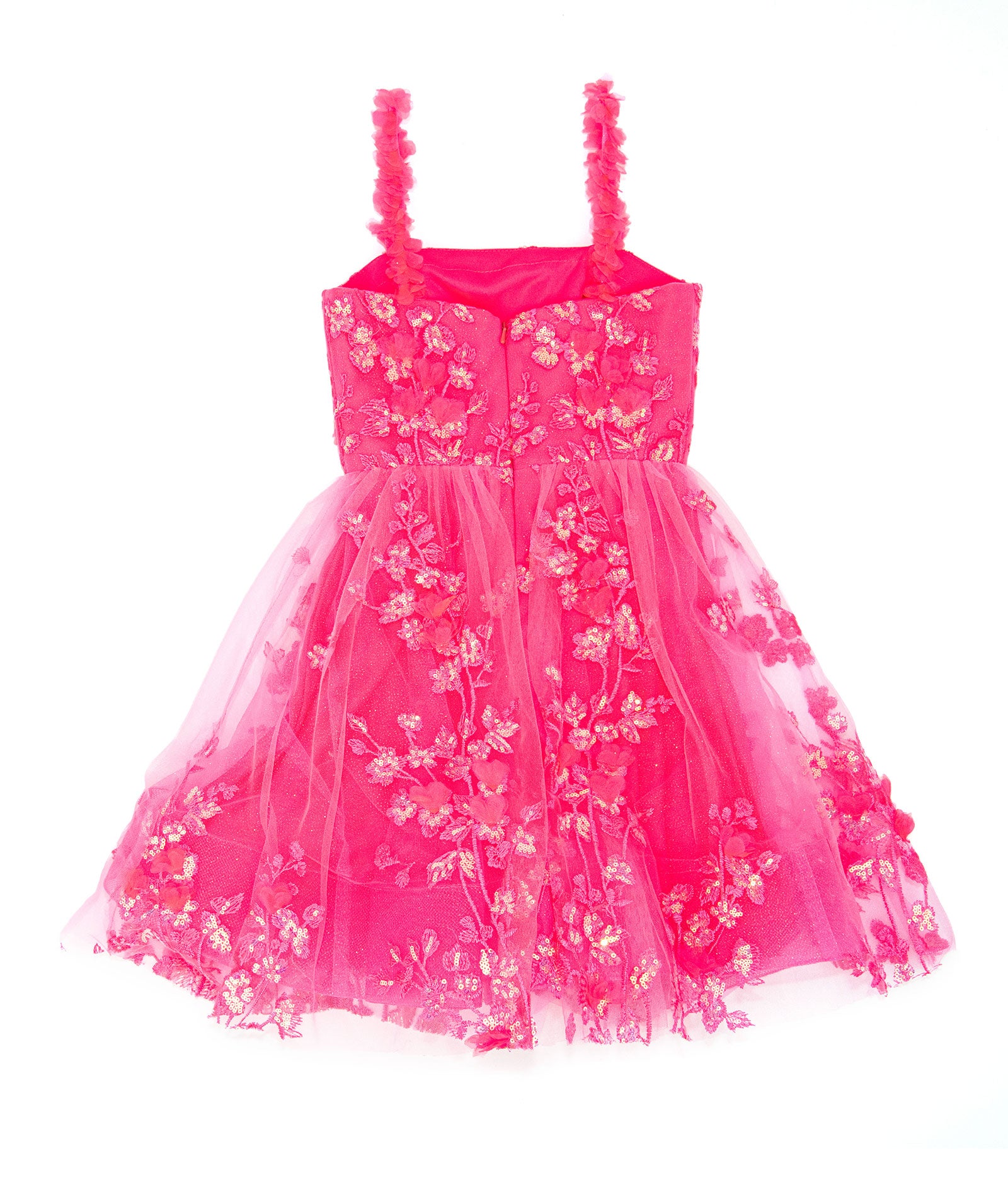 Jovani Girls Edie Flower Strap Hot Pink Party Dress Girls Special Dresses Jovani