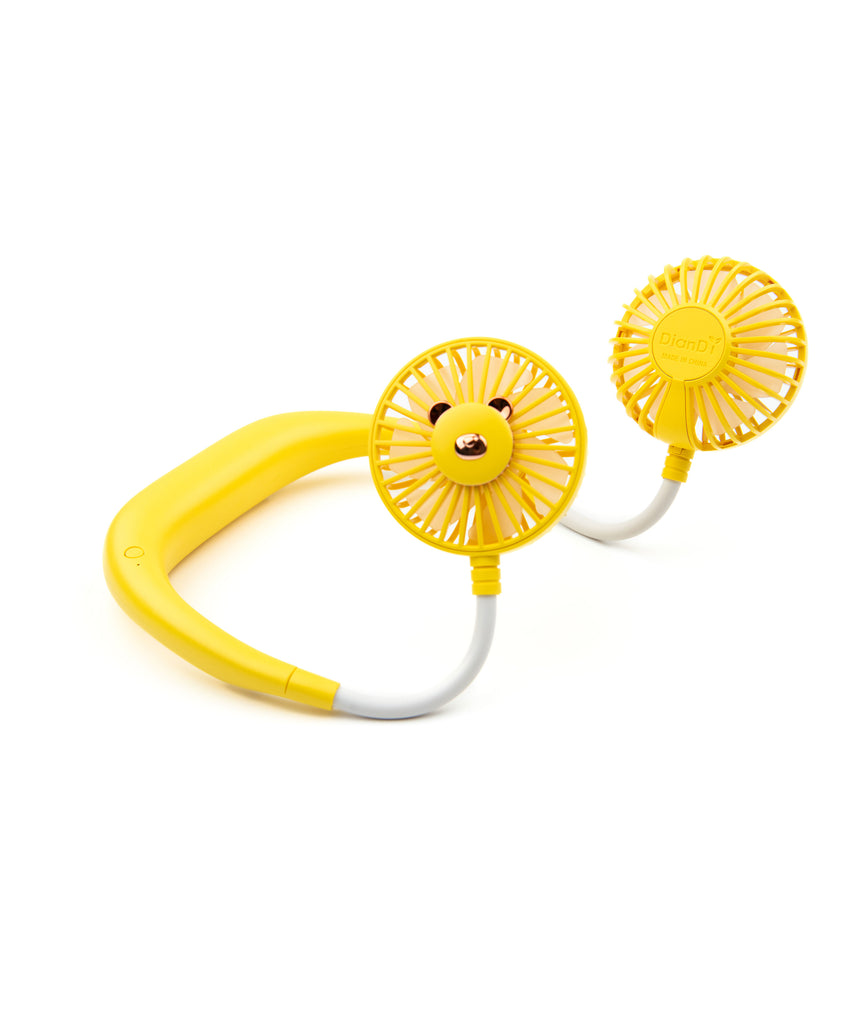 Battery Charged Neck Fan Accessories Frankie's Exclusives Yellow  
