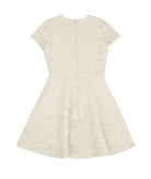 By Debra Girls Lou New Ivory/Gold Boucle Short Sleeve Striped Bottom Dress Girls Special Dresses By Debra