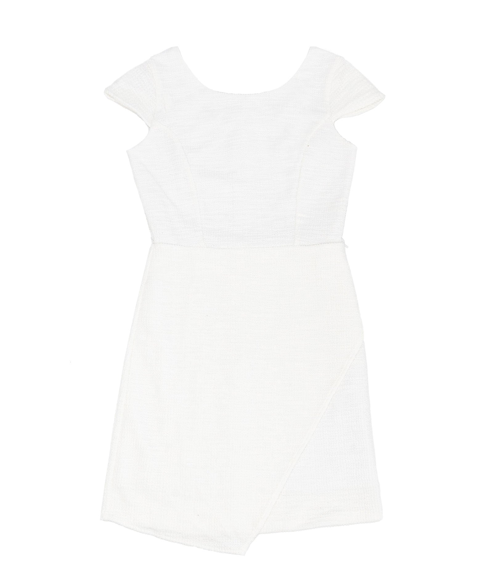 By Debra Girls Abigail White Boucle Envelope Sheath Dress Girls Special Dresses By Debra White Y/XS (6X)