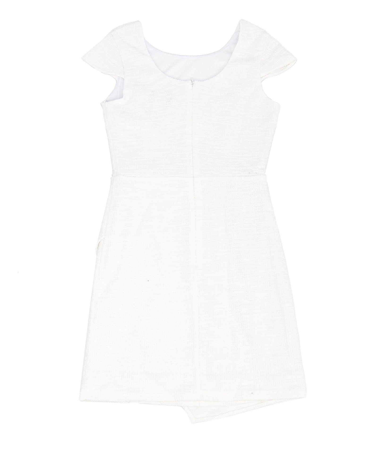 By Debra Girls Abigail White Boucle Envelope Sheath Dress Girls Special Dresses By Debra