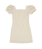 By Debra Girls Juliet Ivory/Gold Boucle Body Con Ruffle Sleeve Dress Girls Special Dresses By Debra Ivory Y/XS (6X)