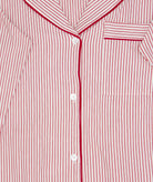 Eberjey Women Gisele Printed Long PJ Set Duo Stripe Holly Red With Ribbon Accessories Eberjey