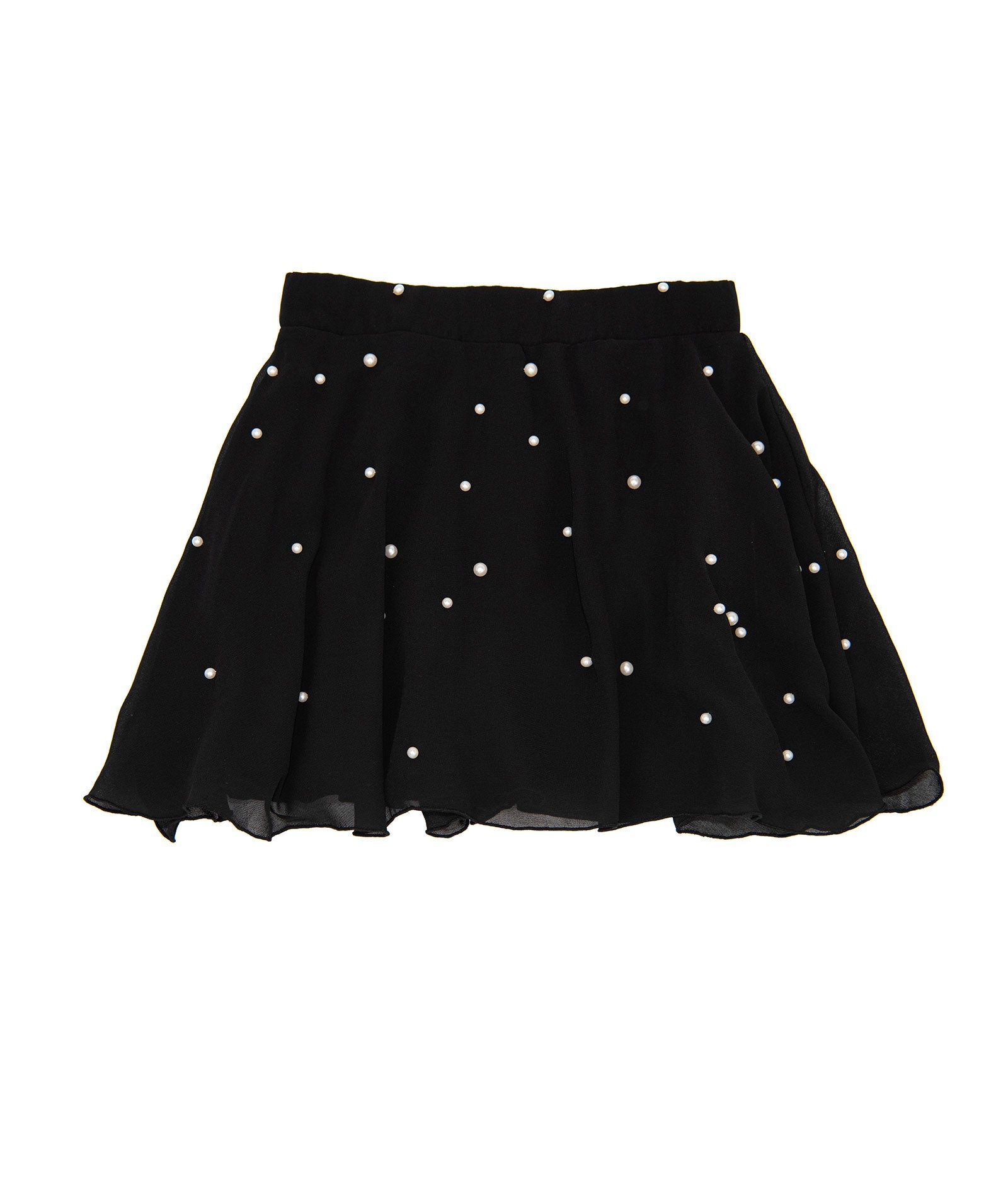 FBZ Girls Katja Pearl Bead Chiffon Skirt Girls Special Bottoms FBZ Flowers By Zoe Black Y/6