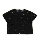 FBZ Girls Katja Pearl Bead Chiffon Top Girls Special Tops FBZ Flowers By Zoe Black Y/6