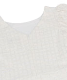 By Debra Girls Mia White/Silver Boucle Puff Sleeve Sheath Dress Girls Special Dresses By Debra