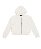 FBZ Girls Karmen Cable Zip Sweater Girls Casual Tops FBZ Flowers By Zoe Ivory Y/S (7/8)