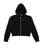 FBZ Girls Karmen Cable Zip Sweater Girls Casual Tops FBZ Flowers By Zoe Black Y/S (7/8)