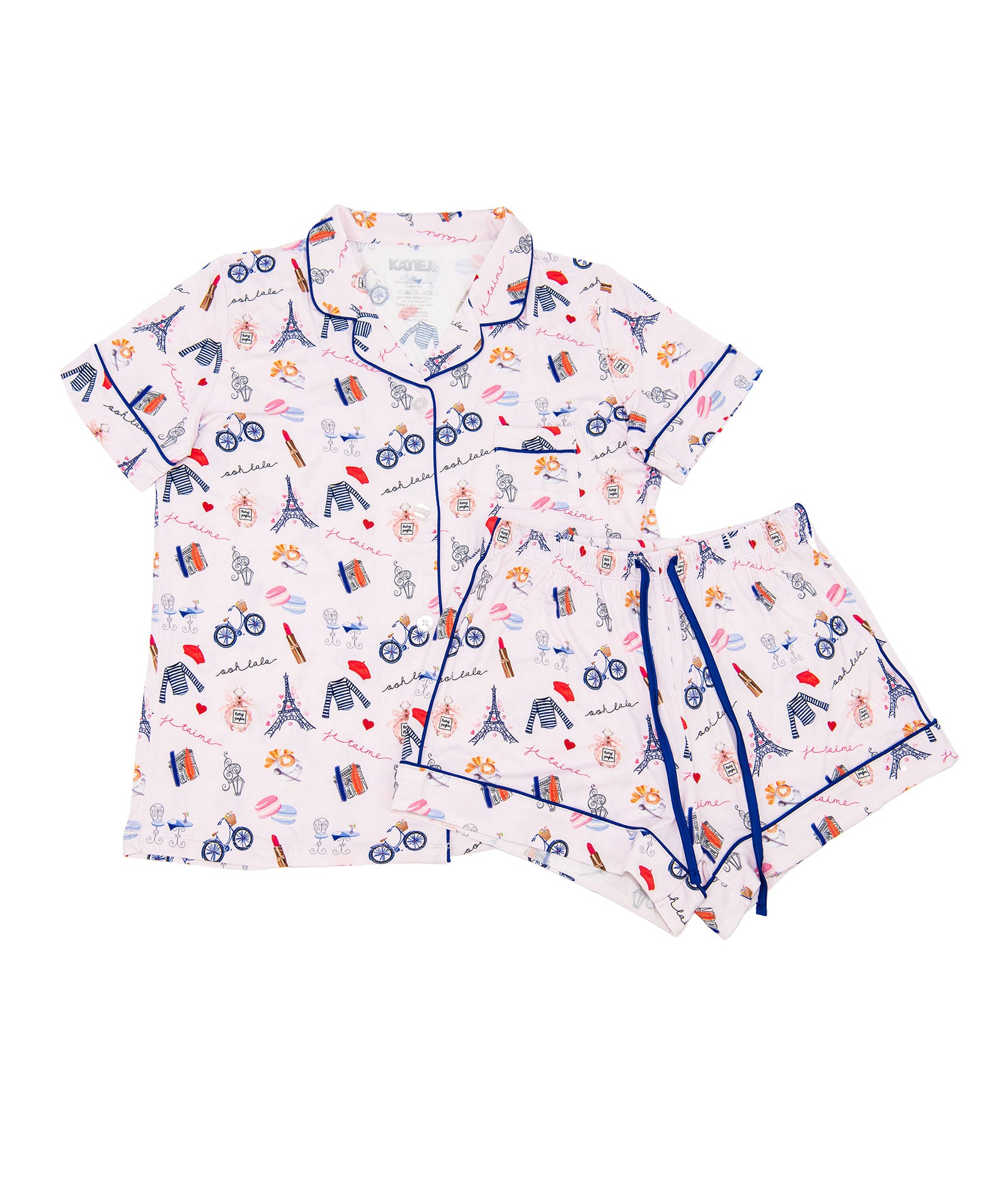 Katie J NYC Juniors Paris Lynn Shorts PJ Set Accessories Katie J NYC