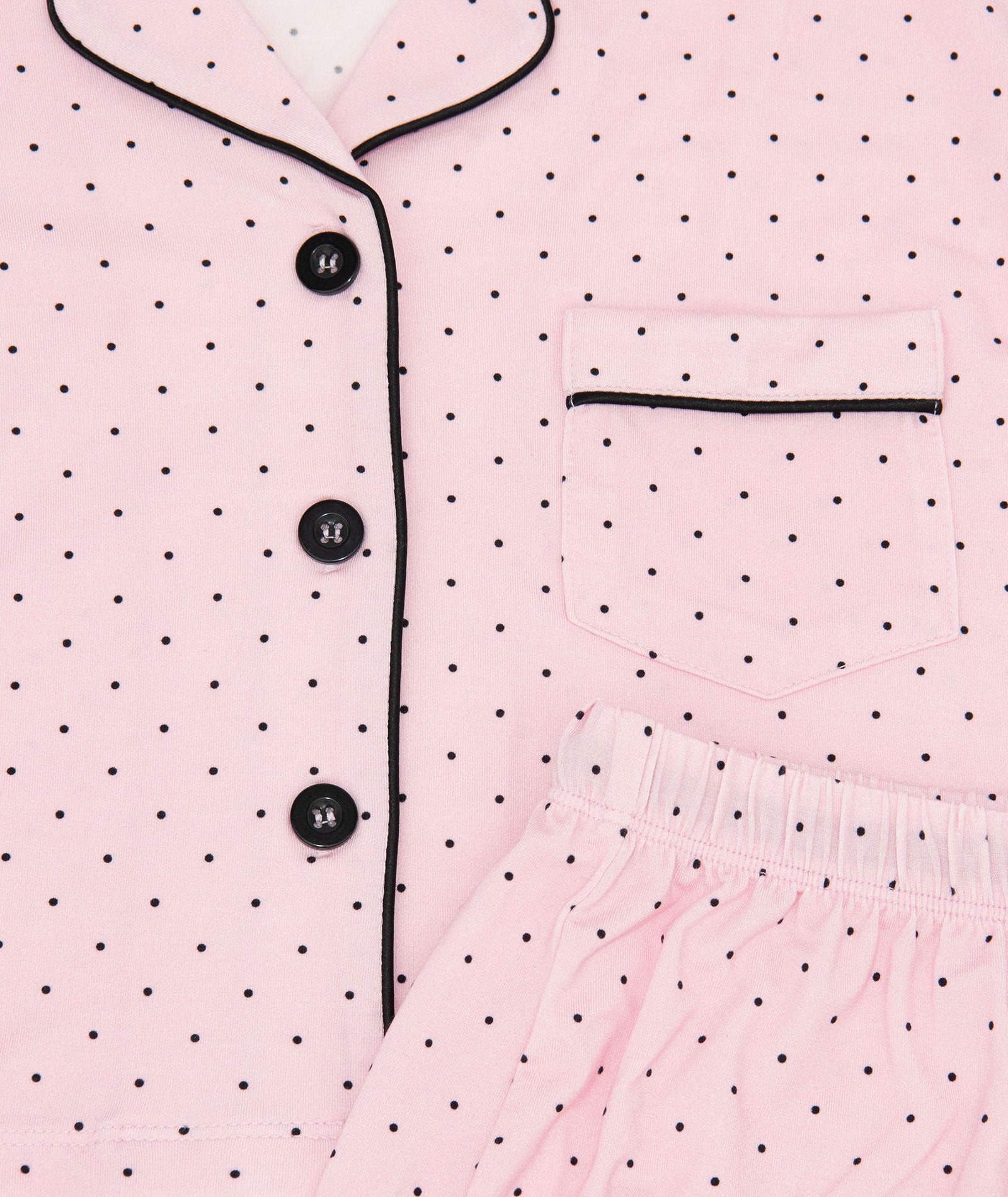 Katie J NYC Juniors Pink Micro Dots Lily Cropped Shorts PJ Set Accessories Katie J NYC