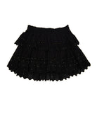 Love Shack Fancy Women Ruffle Mini Skirt Black Womens Casual Bottoms Love Shack Fancy