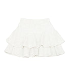 By Debra Girls Ivy White/Silver Boucle Ruffle Skirt Girls Special Bottoms By Debra White Y/XS (6X)