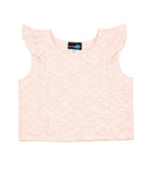 By Debra Girls Leah Pink Boucle Flutter Sleeve Top Girls Special Tops By Debra Pink Y/XS (6X)