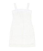 By Debra Girls Cara White/Silver Boucle Straight Strap Dress Girls Special Dresses By Debra