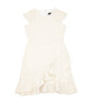 By Debra Girls Kate Ivory/Gold Boucle Slanted Ruffle Dress Girls Special Dresses By Debra Ivory Y/XS (6X)
