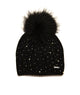 Pearl and Crystal Winter Hat Women Distressed/seasonal accessories Bari Lynn Black Juniors/Women One Size Fits Most