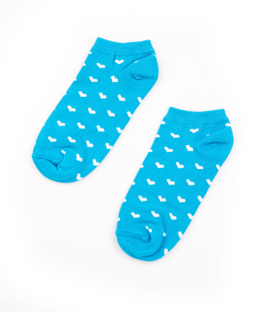 FBZ Girls Heart Socks Accessories FBZ Flowers By Zoe Light Blue One Size Fits Most (Y/7-Y/14) 