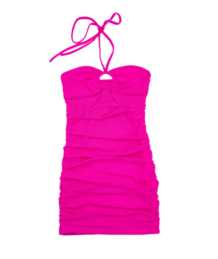 Katie J NYC Juniors Stormy Dress Womens Casual Dresses Katie J NYC Hot Pink Juniors/Women XS 