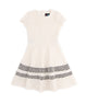 By Debra Girls Lou Ivory Boucle Short Sleeve Striped Bottom Dress Girls Special Dresses By Debra Ivory Y/XS (6X)