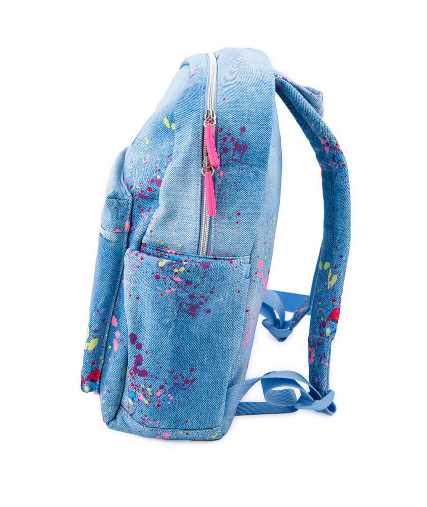 Terez Denim Paint Splatter Backpack Distressed/seasonal accessories Terez   