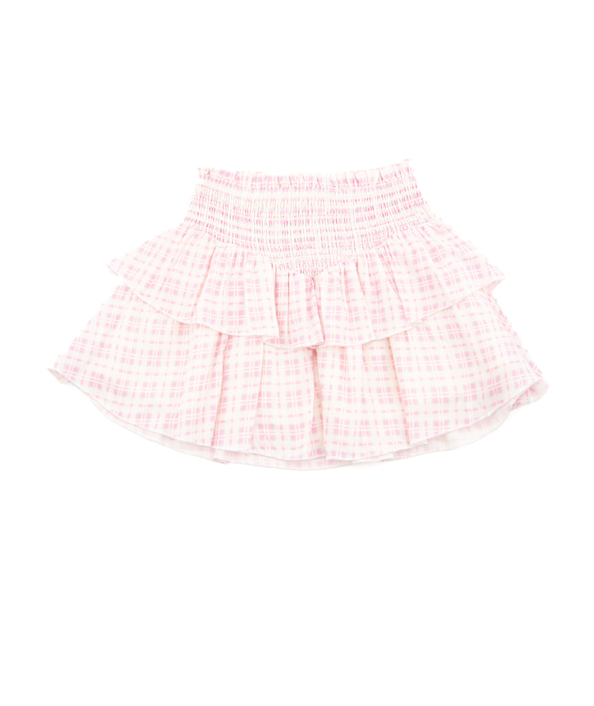 Katie J NYC Girls Baby Pink/Blue Plaid Brooke Skirt Girls Casual Bottoms Katie J NYC   