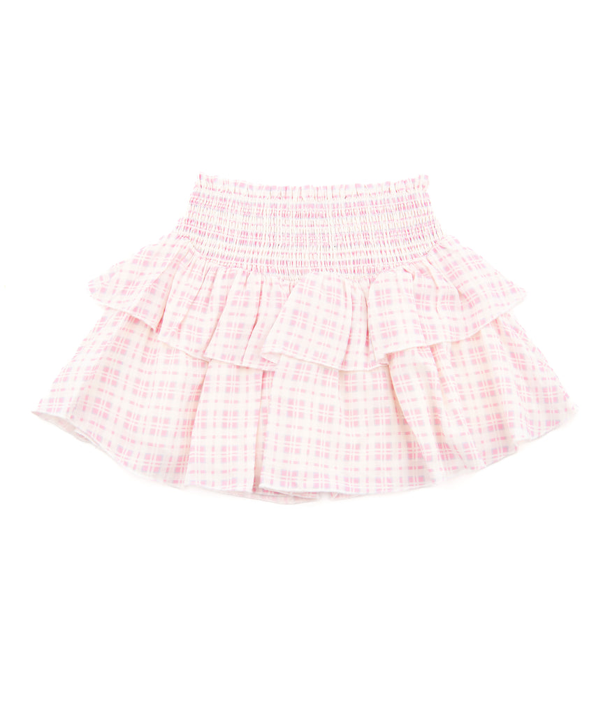 Katie J NYC Girls Baby Pink/Blue Plaid Brooke Skirt Girls Casual Bottoms Katie J NYC   