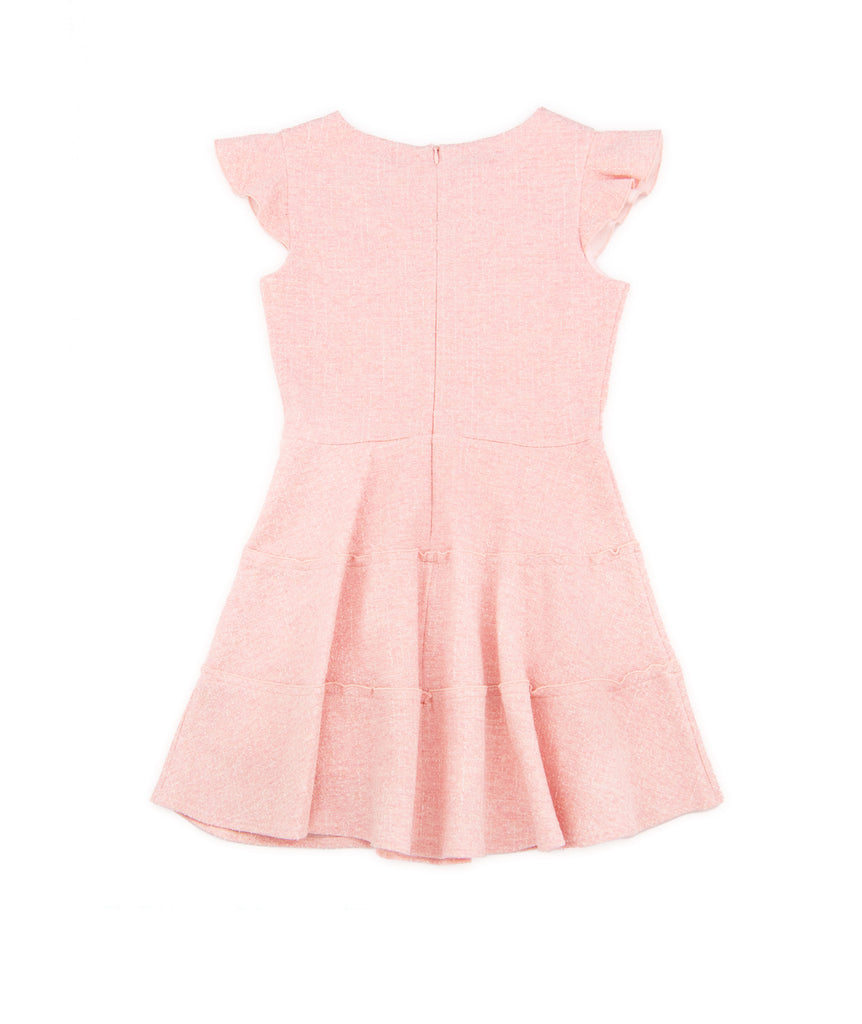 By Debra Girls Pink Boucle 3 Tier Dress Girls Special Dresses By Debra   