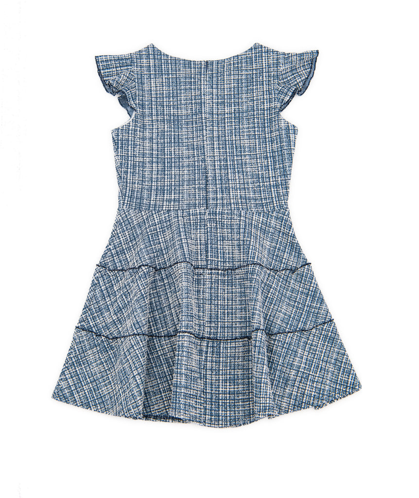 By Debra Girls Navy Plaid 3 Tier Dress Girls Special Dresses By Debra   