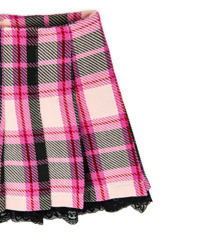 Katie J NYC Girls Elicia Pink Plaid Skirt Girls Casual Bottoms Katie J NYC   