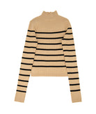8apart Women Dara Tan/Black Striped Sweater Womens Casual Tops 8apart Striped Juniors/Women S