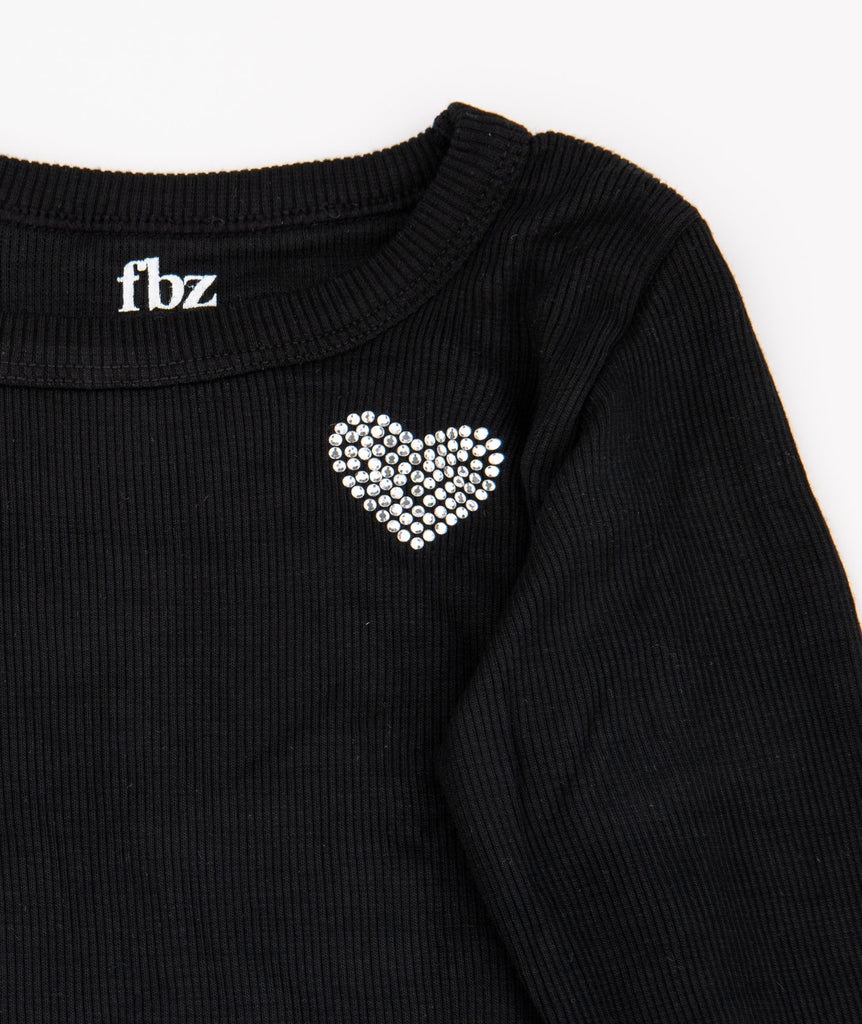 FBZ Girls Heart Rib Top Girls Casual Tops FBZ Flowers By Zoe   