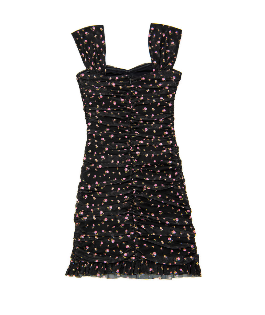 Katie J NYC Girls Black Ditsy Floral Mesh Joey Dress Girls Special Dresses Katie J NYC   