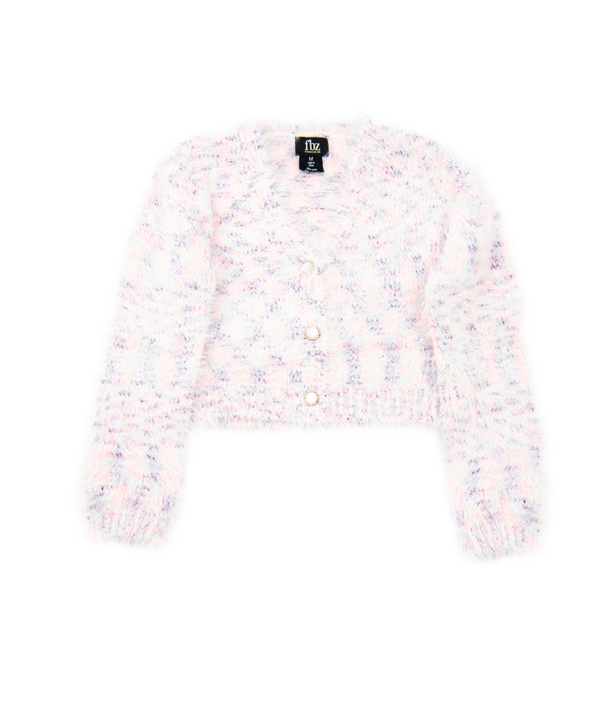 FBZ Girls Fuzzy Multi Cardigan Girls Casual Tops FBZ Flowers By Zoe   