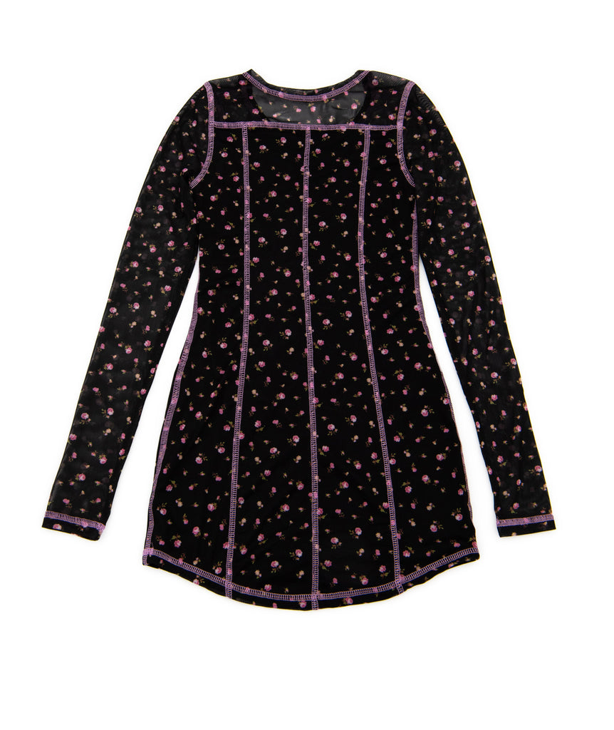 Katie J NYC Girls Black Ditsy Floral Romi Dress Distressed/seasonal girls Katie J NYC   