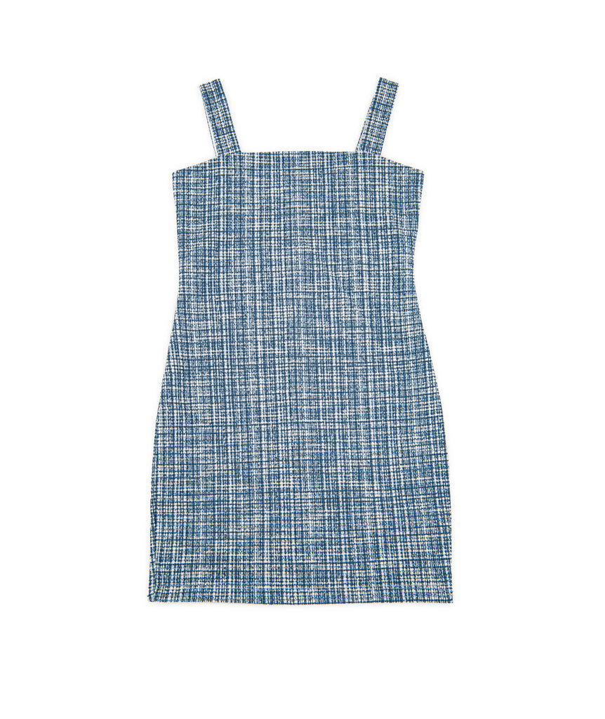 By Debra Girls Navy Plaid Straight Strap Dress Girls Special Dresses By Debra   