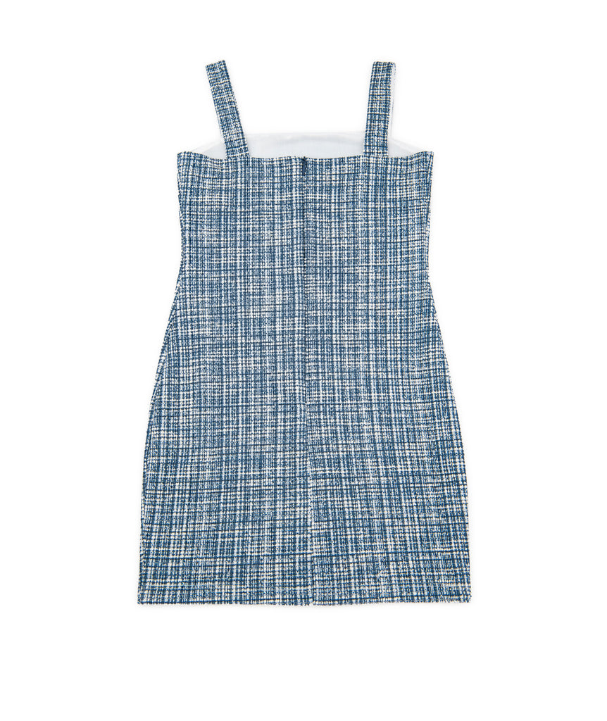 By Debra Girls Navy Plaid Straight Strap Dress Girls Special Dresses By Debra   