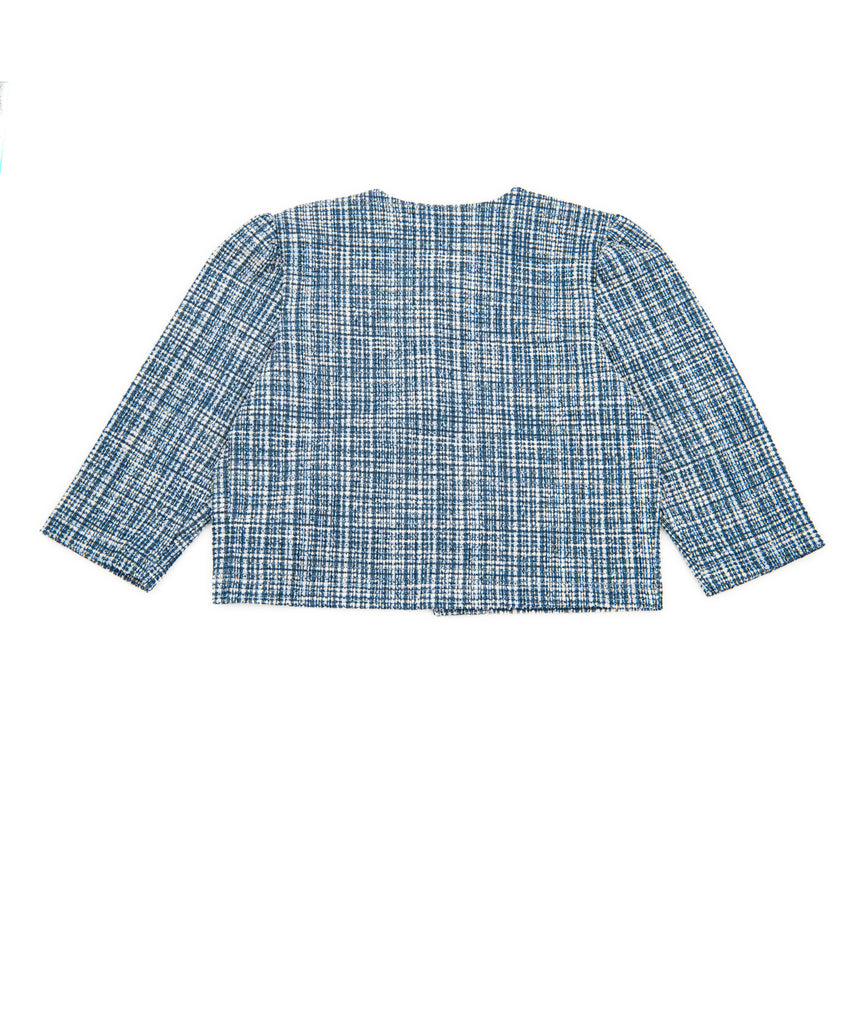 By Debra Girls Navy Plaid Jacket Girls Special Tops By Debra   