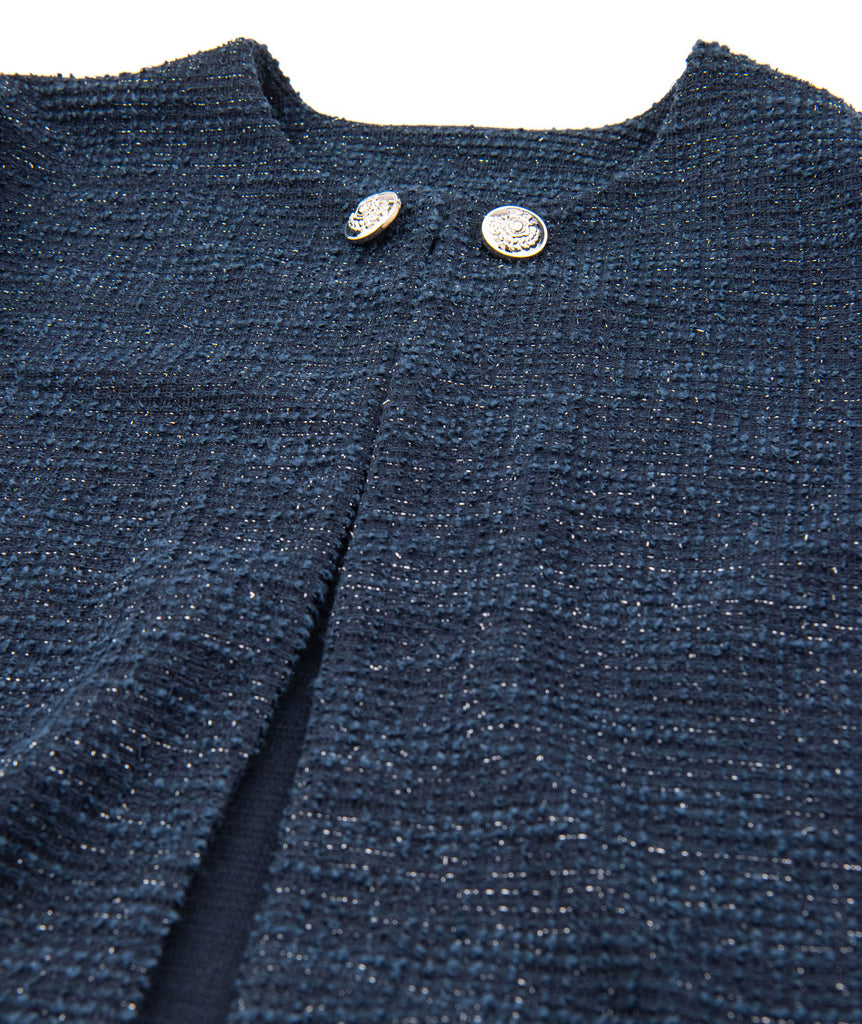 By Debra Girls Navy Boucle Jacket Girls Special Tops By Debra   