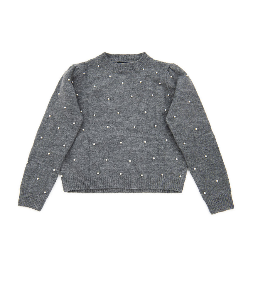 FBZ Girls Grey Pearl Sweater Girls Special Tops FBZ Flowers By Zoe   