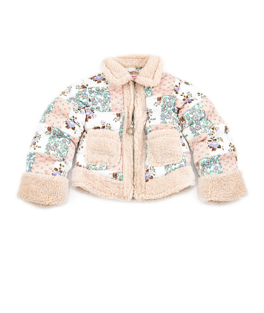 Design History Girls Little Sweet Peach Puffer Jacket Girls Casual Tops Design History Girls   