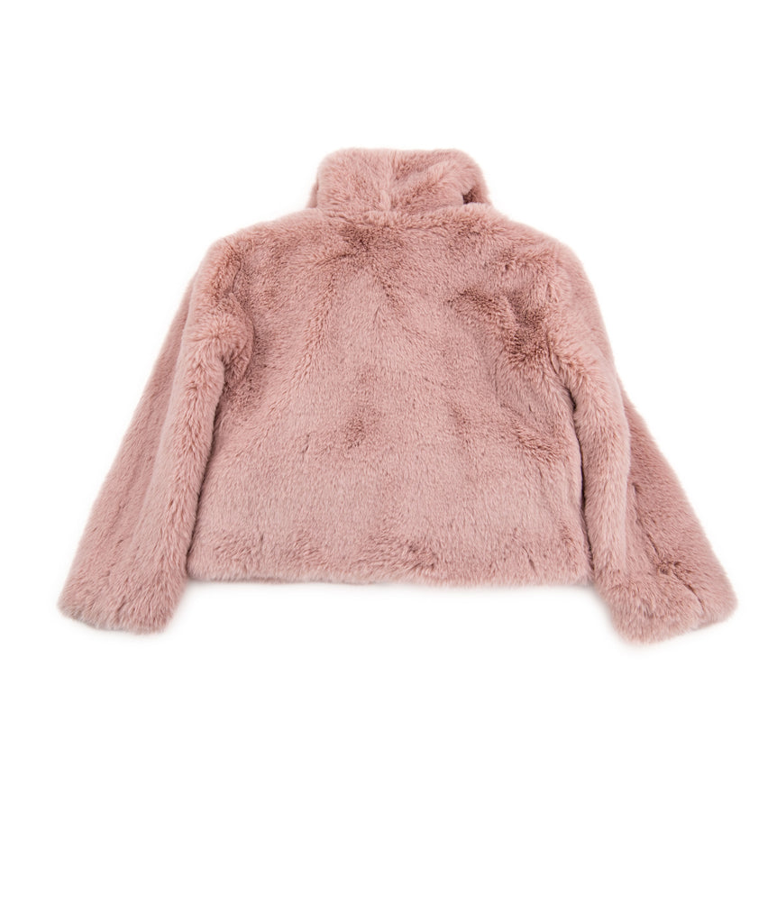 Design History Girls Dusty Pink Fur Jacket Girls Casual Tops Design History Girls   