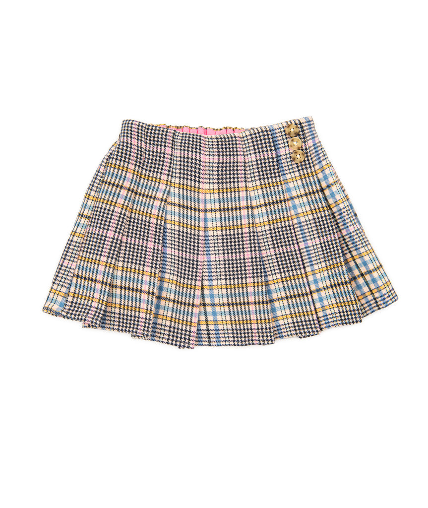 Design History Girls Little Blue Pink Plaid Skirt Girls Casual Bottoms Design History Girls   