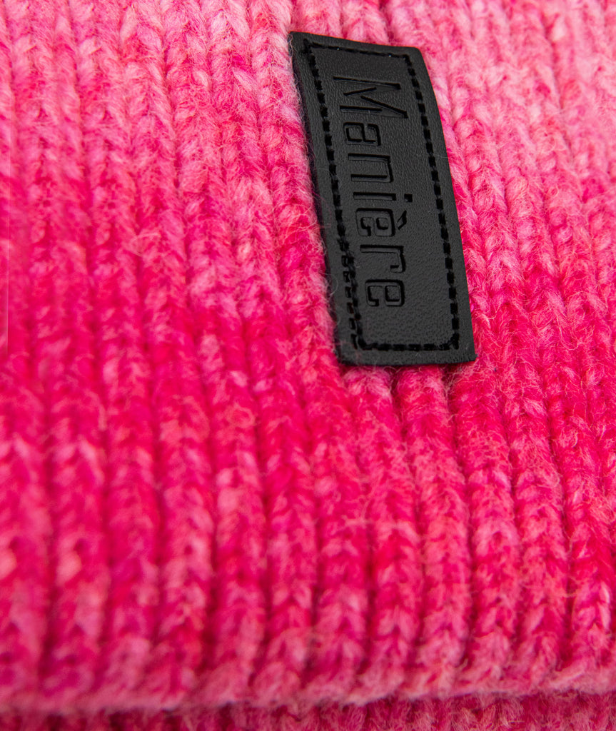 Maniere Pink Ombre Knit Hat With Rainbow Pom Accessories Maniere   